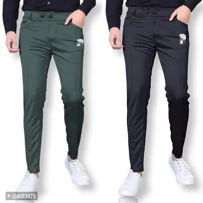 Classic Modal Solid Track Pants for Men, Pack of 2-thumb0