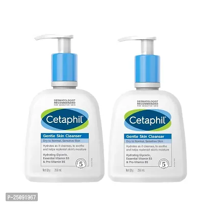 Cetaphil Face Wash by Cetaphil, Gentle Skin Cleanser for Dry to Normal, Sensitive Skin - 250 ml| Hydrating Face Wash with Niacinamide,Vitamin B5 pack of 2-thumb0