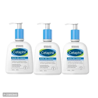 Cetaphil Face Wash by Cetaphil, Gentle Skin Cleanser for Dry to Normal, Sensitive Skin - 250 ml| Hydrating Face Wash with Niacinamide,Vitamin B5 pack of 3