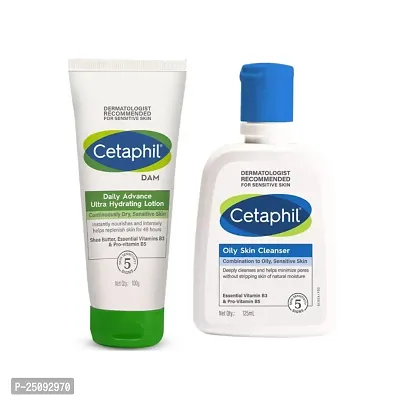 Cetaphil Moisturising Cream 80g and Oily Skin Cleanser 125ml Combo-thumb0