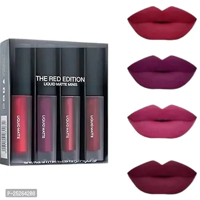 Liquid Matte Minis Lipstick Red Edition,  - (Pack of 4)-thumb0