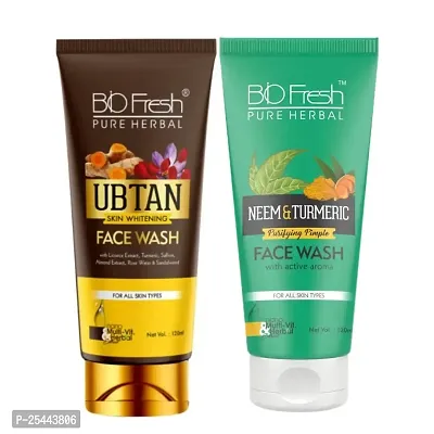 Biofresh Ubtan Face Wash BioFresh Neem  Turmeric Face Wash COMBO