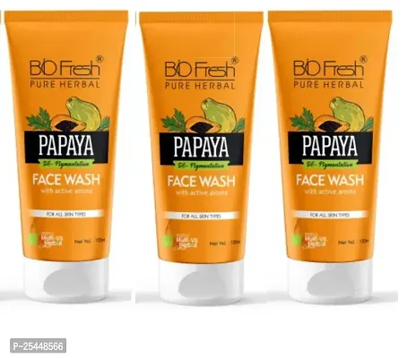 BIO FRESH HERBAL PAPAYA FACEWASH WITH ACTIVE AROMA FOR SKIN CLEANSING PACK OF 3