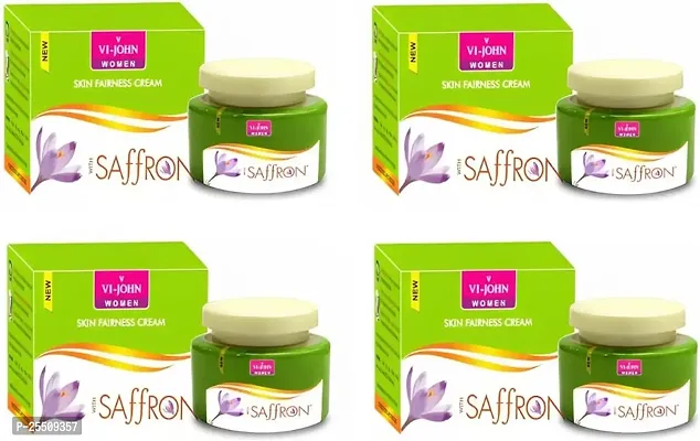 VI-JOHN Skin Organic Fairness Cream with Saffron For Remove Dark Spots, Skin Whitening | With Blend Of Cellule Blanc, Saffron, Vitamin E  Mulberry Extract (All Skin) - 50 Gm (Pack Of 4)-thumb0