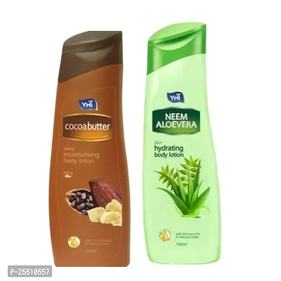 yhi cocoa butter skin hydrating body lotion yhi NEEM ALOEVERA skin hydrating body lotion COMBO