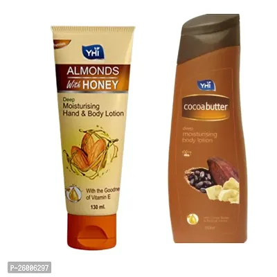 YHI cocoa butter deep moisturising body lotion YHI Almonds with Honey deep moisturising hand  body lotion COMBO