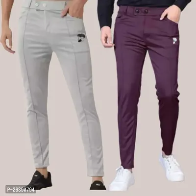 Men Lower pants Jogger Perfect Fit | Stylish | Good Quality | Soft Lycra Blend | Mens  Boys Lower pack of 2-thumb0