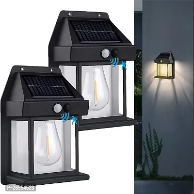 Lights, Solar Power Warm Light Outdoor Light Wire Wall Lamp pack of 2-thumb0