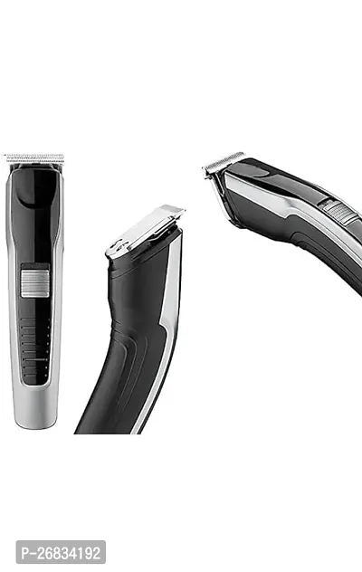 Rechargeable Hair Beard Trimmer for Men Trendy Styler HTC Trimmer Stainless Steel Sharp Blade Beard Shaver (Black)-thumb3