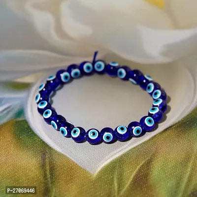 Navjai Evil Eye Bracelets (1Pieces) Evil Eye Beads Adjustable for Women  Men Stylish Stretchable Adjustable Nazar Battu Blue Bracelets for Luck Bringing and Protection Jewelery-thumb3