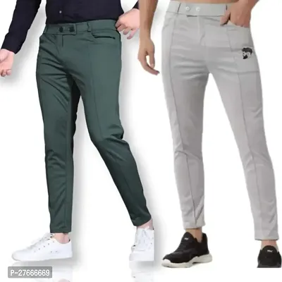 Classic Modal Solid Track Pants for Men, Pack of 2-thumb0