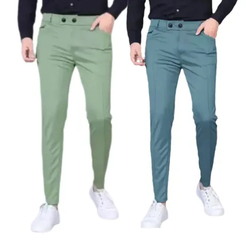 Classic Solid Track Pants for Men, Pack of 2