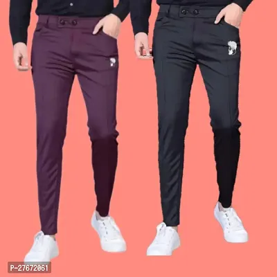 Classic Modal Solid Track Pants for Men, Pack of 2