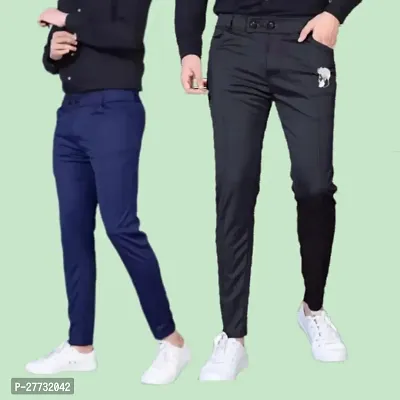 Classic Modal Solid Track Pants for Men, Pack of 2