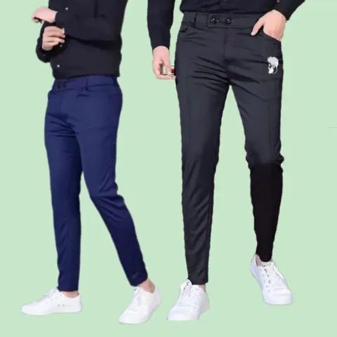 Men Lower pants Jogger Perfect Fit | Stylish | Good Quality | Soft Lycra Blend | Mens  Boys Lower pack of 2