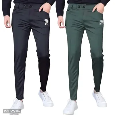 Mens  Regular Fit Track Pants Pack Of 2-thumb0