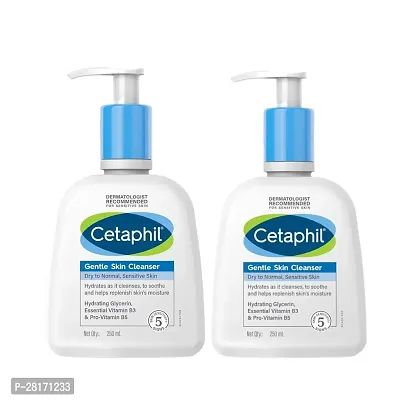 Cetaphil Face Wash by Cetaphil, Gentle Skin Cleanser for Dry to Normal, Sensitive Skin - 250 ml| Hydrating Face Wash with Niacinamide,Vitamin B5| Dermatologist Recommended|( pack of 2)-thumb0