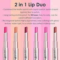 Seven Seas Lip Duo 2 In 1 Lipstick Matte Finish 2-in-1 Duo Liquid Lipstick with Matte Finish and Moisturizing Gloss (Castro) pack of 1-thumb3