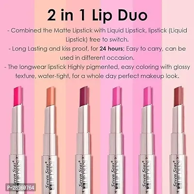Seven Seas Lip Duo 2 In 1 Lipstick Matte Finish 2-in-1 Duo Liquid Lipstick with Matte Finish and Moisturizing Gloss (Matte Red)-thumb4