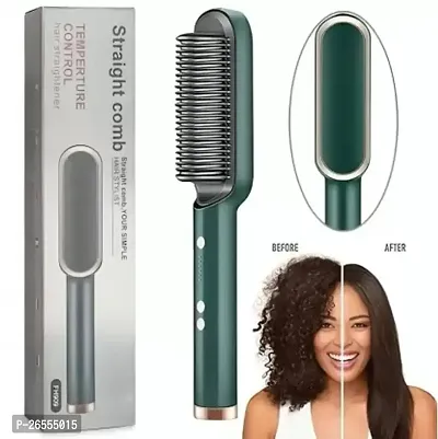 Hair Straightener Comb for Women  Men, Hair Styler, Hair Straightening Iron, Straightener Machine Brush/PTC Heating Electric Straightener with 5 Temperature - Multicolor