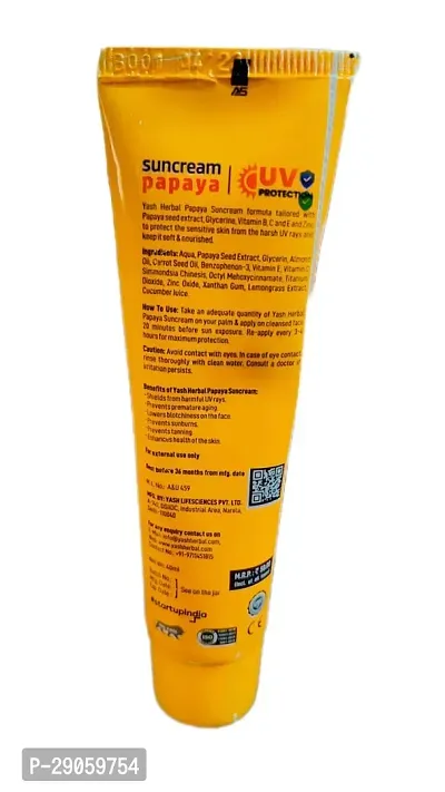 Yash Papaya Suncream With UV Protection  SPF 50 With Vitamin B, pack of 1-thumb2