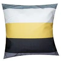 Vendola Satin 250TC Cushion Pillow Covers , Yellow and Multicolor, Set of 5 (24X24 Inches, Butter Yellow)-thumb3