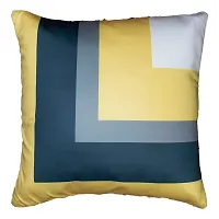 Vendola Satin 250TC Cushion Pillow Covers , Yellow and Multicolor, Set of 5 (24X24 Inches, Butter Yellow)-thumb2