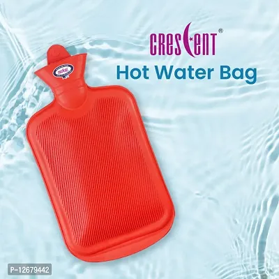 Crescent Non-Electric Rubber Hot Water Bag for Muscle Relaxation, aches Soothing and Pain Relieve| Unisex| Capacity: 1.5 L| Color: Red