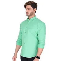 Stylish Green Cotton Long Sleeves Shirt For Men-thumb2