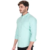 Stylish Green Cotton Long Sleeves Shirt For Men-thumb2