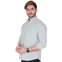 Stylish Grey Cotton Long Sleeves Shirt For Men-thumb2