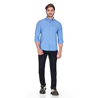 Stylish Blue Cotton Long Sleeves Shirt For Men-thumb4