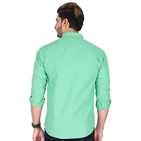 Stylish Green Cotton Long Sleeves Shirt For Men-thumb1