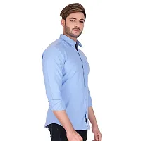 Stylish Blue Cotton Long Sleeves Shirt For Men-thumb3