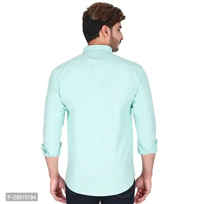 Stylish Green Cotton Long Sleeves Shirt For Men-thumb2