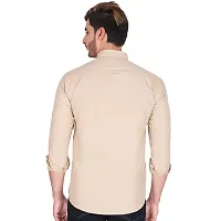 Stylish Beige Cotton Long Sleeves Shirt For Men-thumb1