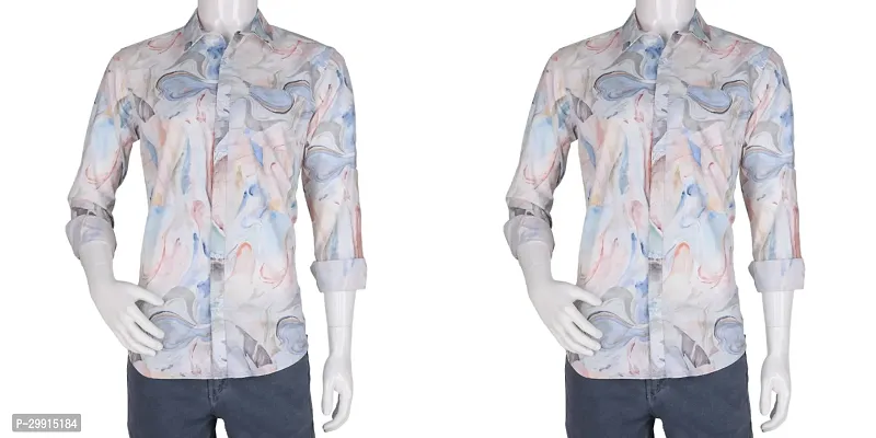 Stylish Multicoloured Cotton Blend Long Sleeves Shirt For Men Pack Of 2