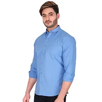 Stylish Blue Cotton Long Sleeves Shirt For Men-thumb3