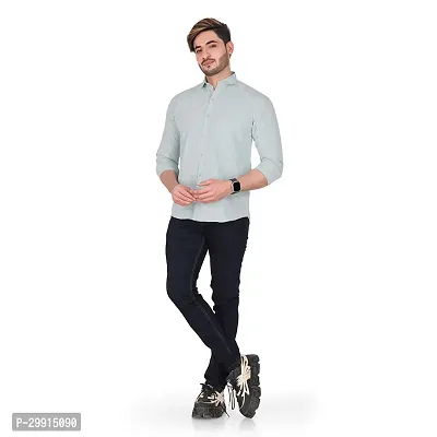 Stylish Grey Cotton Long Sleeves Shirt For Men-thumb5