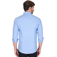 Stylish Blue Cotton Long Sleeves Shirt For Men-thumb1