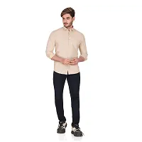 Stylish Beige Cotton Long Sleeves Shirt For Men-thumb4