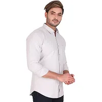 Stylish Off White Cotton Long Sleeves Shirt For Men-thumb3