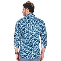 Stylish Blue Cotton Blend Long Sleeves Shirt For Men-thumb1