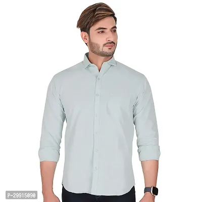 Stylish Grey Cotton Long Sleeves Shirt For Men