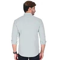 Stylish Grey Cotton Long Sleeves Shirt For Men-thumb1