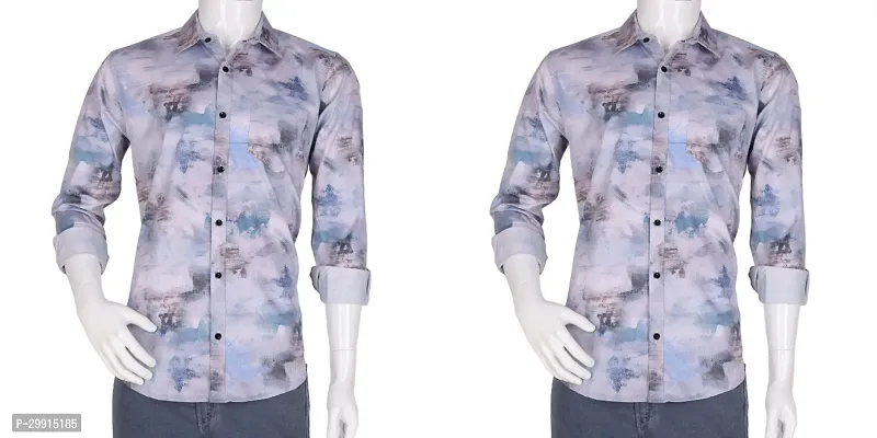 Stylish Multicoloured Cotton Blend Long Sleeves Shirt For Men Pack Of 2