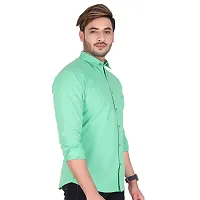 Stylish Green Cotton Long Sleeves Shirt For Men-thumb3