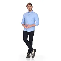 Stylish Blue Cotton Long Sleeves Shirt For Men-thumb4