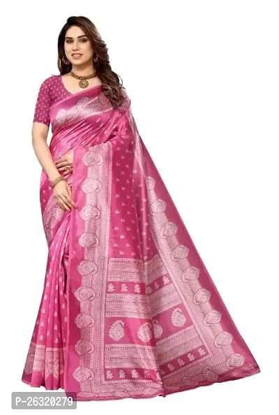 Art Silk Ragular Wear Saree Collection (Pink)-thumb0