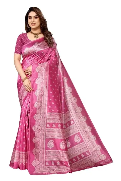 Art Silk Ragular Wear Saree Collection (Pink)